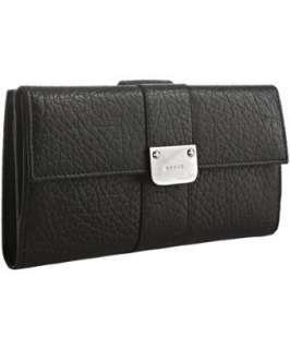 Gucci black pebbled leather continental wallet  