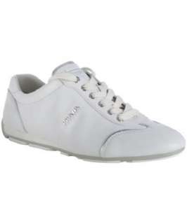 Prada Prada Sport white leather silver trimmed sneakers   up 