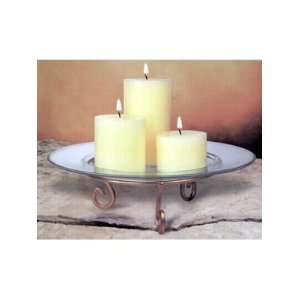   Piece Candle Set with Glass Plate and Metal Stand: Home & Kitchen