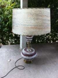 Vintage Eames Era Mid Century Lamp & Fiberglass Shade  