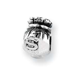  Sterling Silver Reflections Money Bag Bead QRS304 Jewelry