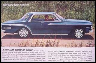 1962 Dodge Brochure, Dart, Lancer, GT, Xlnt  