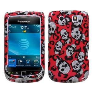  BlackBerry Torch 9800 Leopard Skulls (Sparkle) Hard Case 