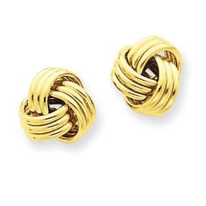  Ridged Love Knot Post Earrings in 14k Yellow Gold Jewelry