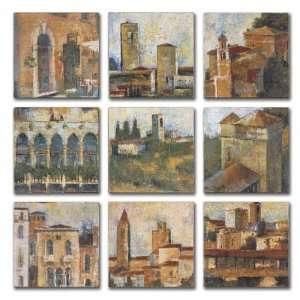   Series (Set of 9) Frameless Oil Reproduction Painting Hanging Wall