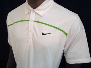 100) L 2011 Nike Golf Dri Fit UV Layered Stripe L/S Polo Shirt $80 