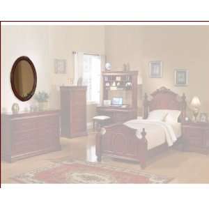  Acme Furniture Oval Mirror in Cherry AC11878