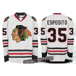 : NHL Gear   Tony Esposito #35 Chicago Blackhawks White Jersey Hockey 