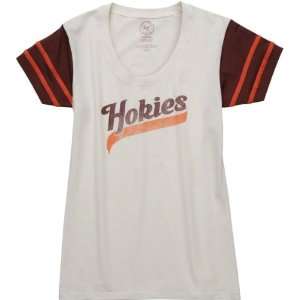  Virginia Tech Hokies 47 Brand White Wash V Neck T Shirt 