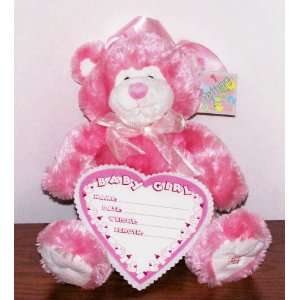  Large `Baby Girl Pink Plush Musical Teddy Bear w/ Dry erase 