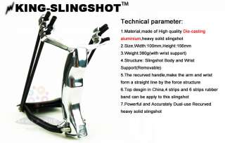 King Slingshot Die Casting Aluminium Stainless Heavy Catapult Wrist 