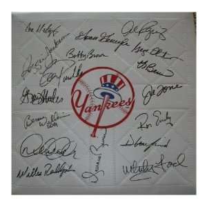  Yankees Legends Autographed/Hand Signed Base With Logo 