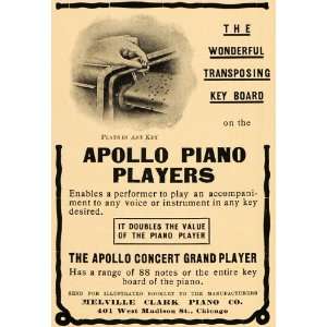   Concert Grand Player Piano Keys   Original Print Ad