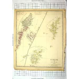   MAP SCOTLAND ORKNEY SHETLAND HEBRIDES SCAPA FLOW 1834: Home & Kitchen