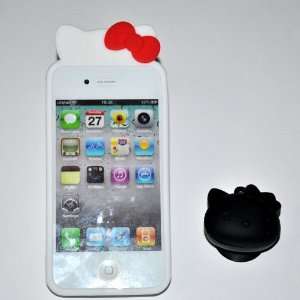  Ec00143white Hello Kitty TPU Case Cover for Apple Iphone4 4g + Free 