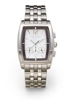 Ted Baker   Stainless Steel Rectangle Face Watch