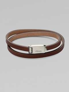 Fendi   Wrap Around Leather Bracelet