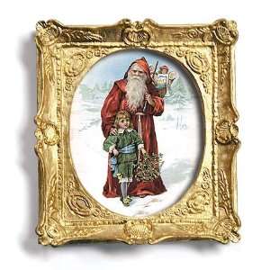  Father Christmas   Gold Frame Magnet with pop out easel (2 
