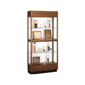  Hardwood 2Tier Trophy Cabinet   White Laminate (36Wx70H 