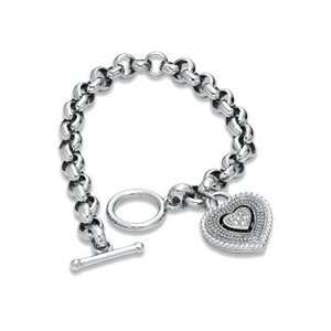   Toggle Bracelet in Sterling Silver   8 SS/DIAMOND BRACELETS: Jewelry
