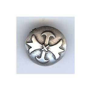  Musketeer (Fleur Di Lis) Button, Antique Silver 5/8 Arts 