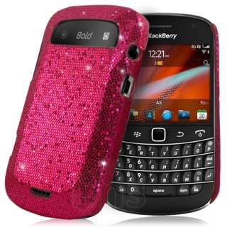 Hot Pink Sparkle Glitter Case For Blackberry Bold 9900/9930 + Screen 