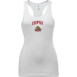 IUPUI Jaguars White Womens Arch Logo Tank Top  Sports 