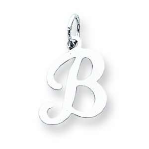  Sterling Silver Stamped Initial B Charm: Jewelry