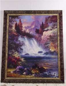 SUNRISE FALLS WATERFALL FRAMED PRINT PICTURE JAMES LEE  
