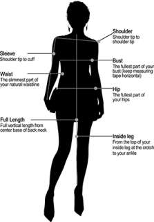 Once you know your body measurements, consult the size chart to 