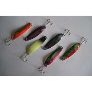 colorful fishing lure spoons bass baits tackle 12g 6cm 