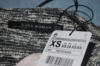 New ZARA BLACK CREAM METALLIC SILVER PARTY TULIP DRESS PICK SIZE sold 