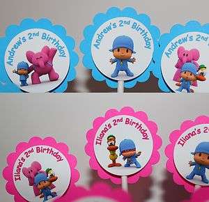   POCOYO & FRIENDS Cupcake Party Toppers Picks / Food Picks/ Favor /Fork