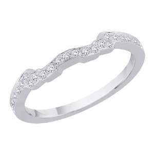   White Gold 0.12 ct. Diamond Wedding Band (G H Color, SI2 I1 Clarity