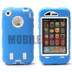   Cover on White Rugged Inner Hard Shell for Apple iPhone 3G / 3GS in