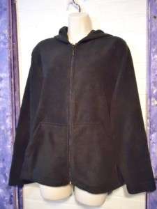Black Fleece Hoodie Jacket ~ CAROLYN TAYLOR ~ Size L  