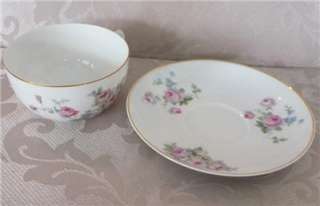   Czechoslovakia Thin China Tea Cup & Saucer, Rose,Thuny Pattern  