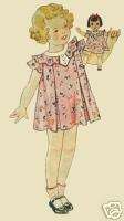 Set of Five Antique Doll Dress Patterns from 1930s  