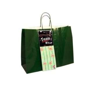 New   X Large Green Gift Bag With Tissue Case Pack 48 by DDI:  