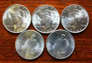 1924 PEACE SILVER DOLLAR COINS ROUNDS*BRILLIANT UNCIRCULATED*IN 