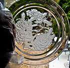 Vinardi lead crystal art glass carnation signed T.Yammamato Hoya plate 