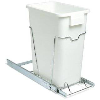 Whitney Design C9517 24 Quart Under Sink Pull Out White Trash Can with 