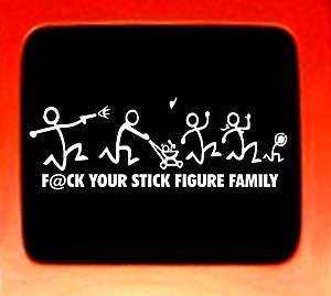 Your Stick Figure Family Nobody Cares funny car decal sticker NEW 
