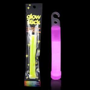 Pack of Six Individual Foil Packaged 6 Glow Stick Red, Blue, Pink 