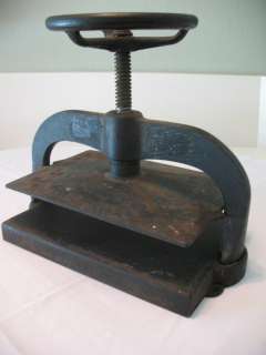 Antique Cast Iron Book Binding Block Printing Press HEAVY   75 lbs 