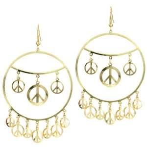   Outlet Item Janices Peace Charm Hoop Earrings Emitations Jewelry