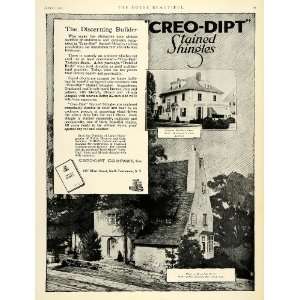  1920 Ad Creo Dipt Stained Shingles Thatched Roofs Home 