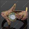 Purple rhinestone Swarovski crystal Shark jewelry fashion Wrist watch 