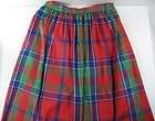 Vintage Ms Sero Long Plaid Pleated Boho Peasant Skirt Womens Size 10 