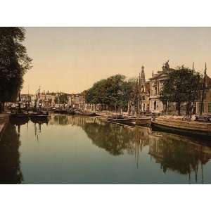 Vintage Travel Poster   The Spaarne (river) Haarlem Holland 24 X 18